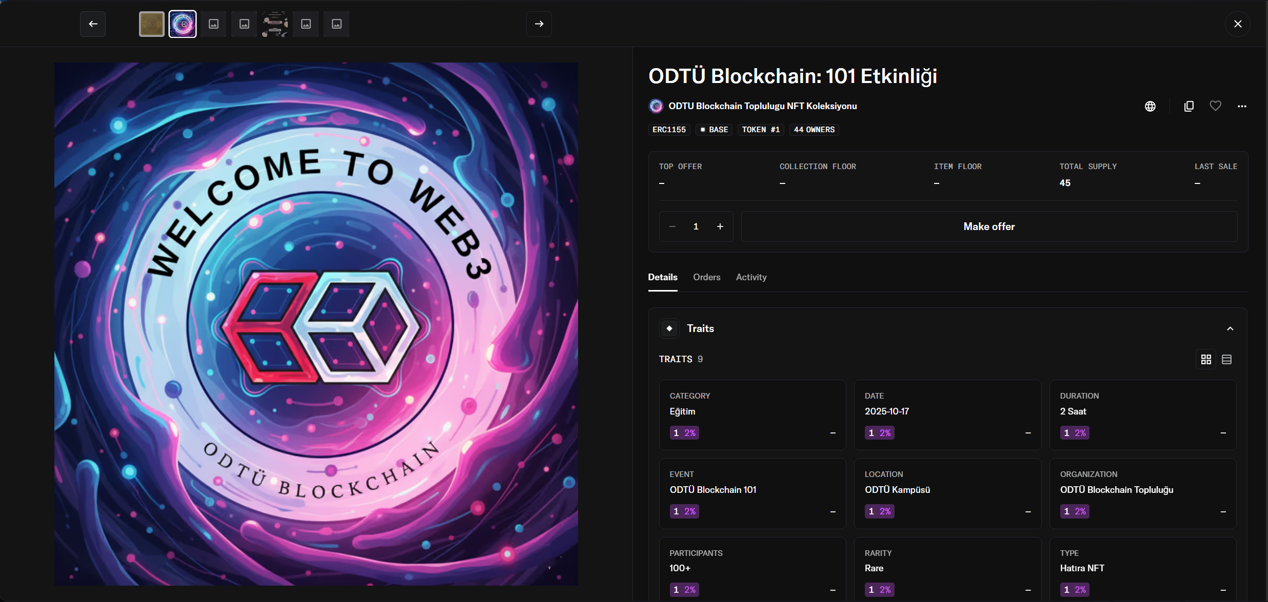 ODTU Blockchain NFT Contract